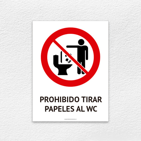 It is prohibited to throw papers into the toilet.